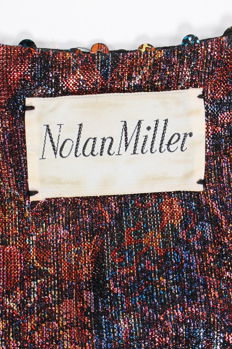 Vintage Nolan Miller Paisley Sequin Duster Coat label at Recess Los Angeles