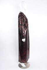 Vintage Nolan Miller Paisley Sequin Duster Coat on mannequin side at Recess Los Angeles