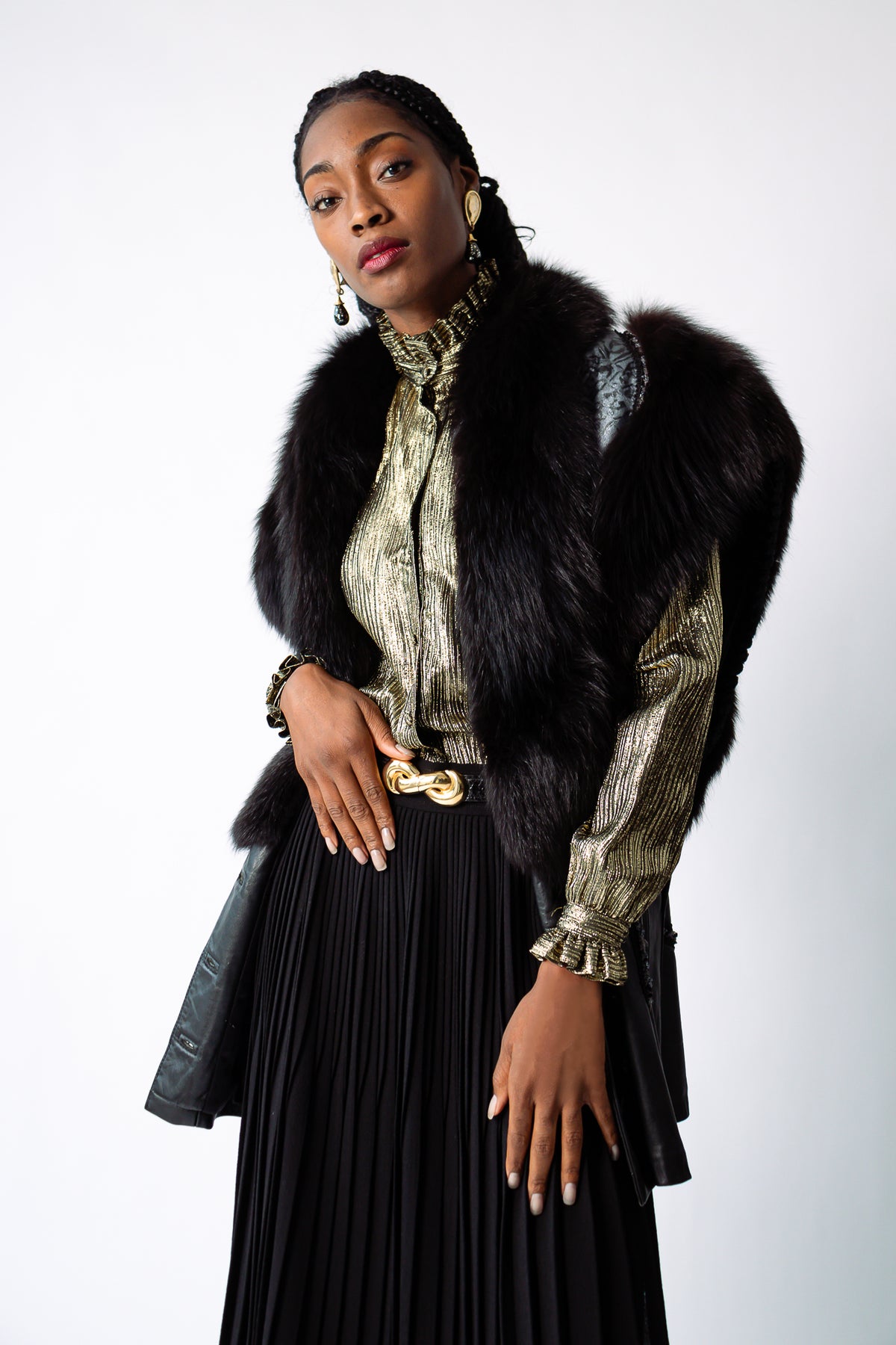 Vintage Norma Canada Long Leather & Fur Vest – Recess