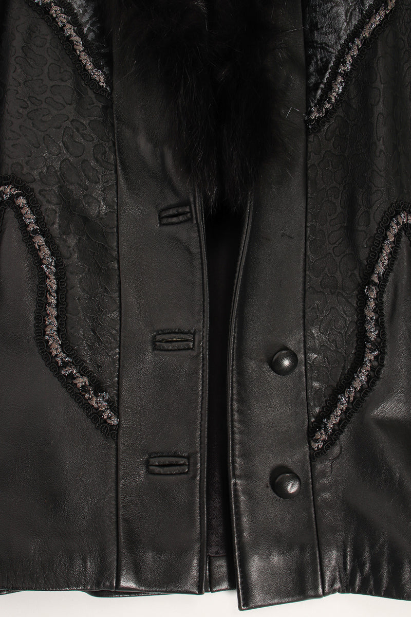 Vintage Norma Canada Long Leather & Fur Vest missing button at Recess Los Angeles