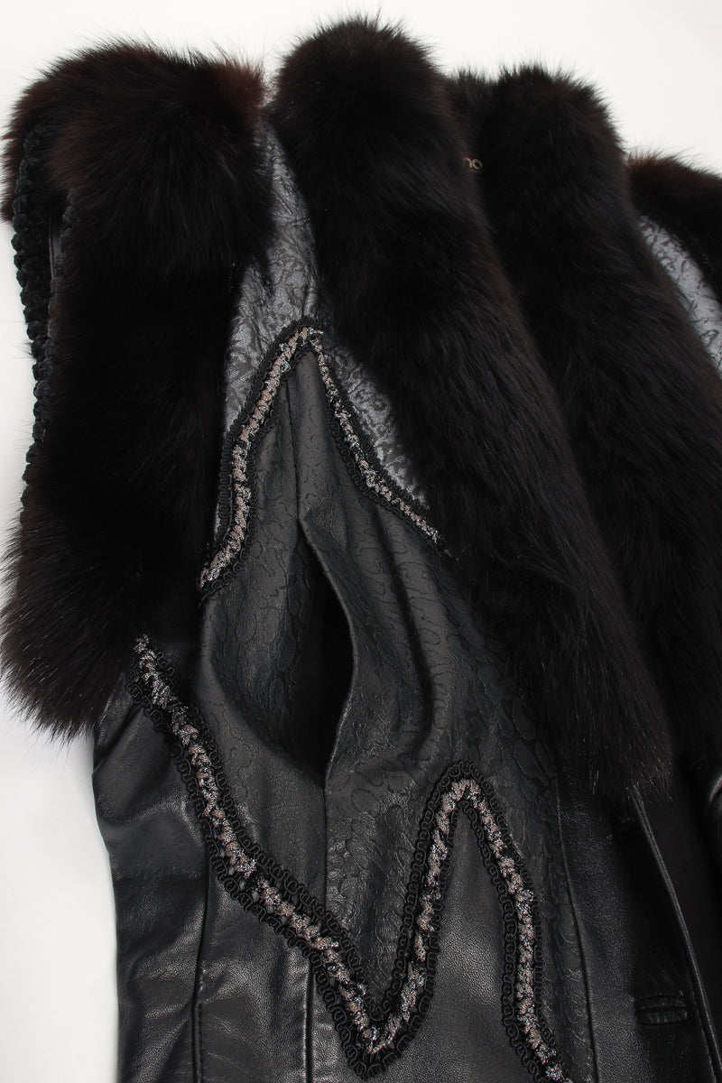 Vintage Norma Canada Long Leather & Fur Vest pocket at Recess Los Angeles
