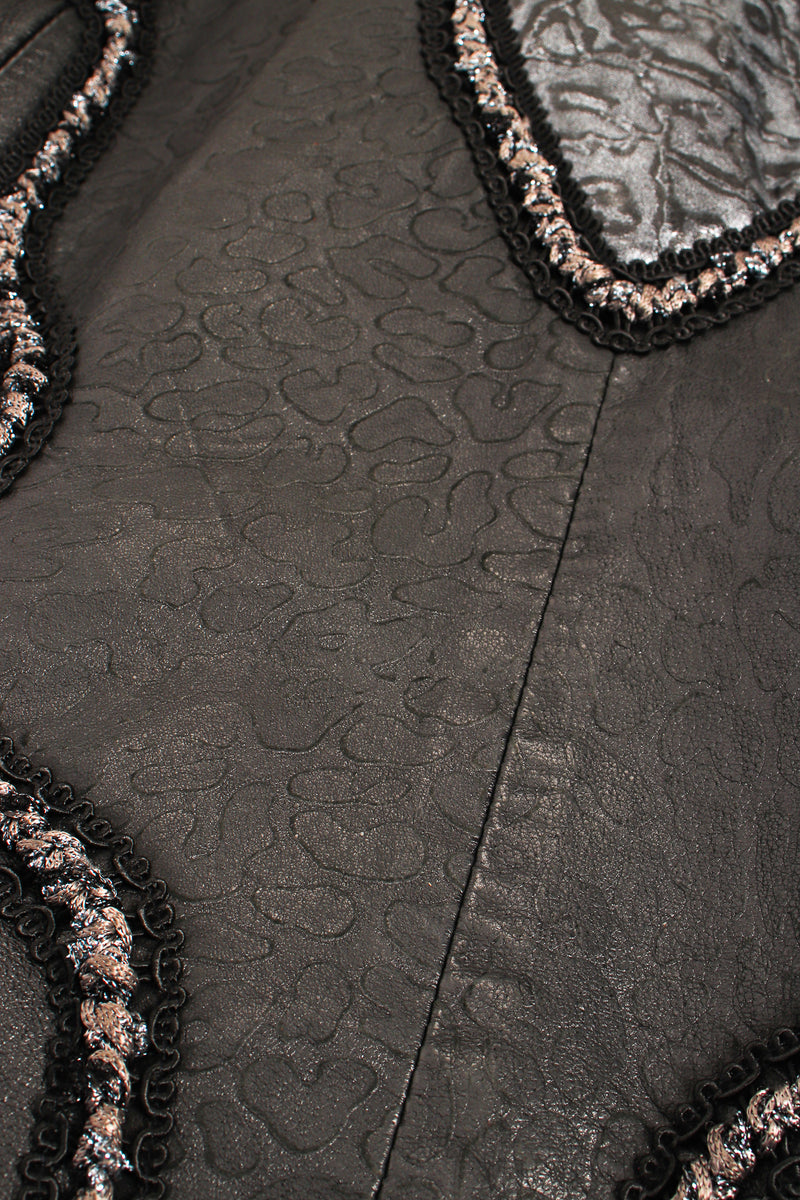 Vintage Norma Canada Long Leather & Fur Vest texture detail at Recess Los Angeles