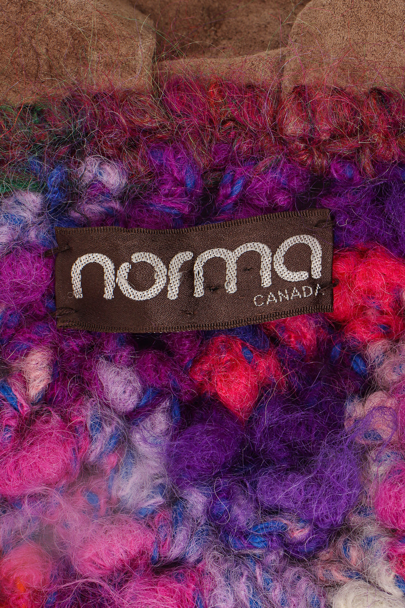 Vintage Norma Canada Rainbow Crochet Nubuck Jacket label at Recess Los Angeles