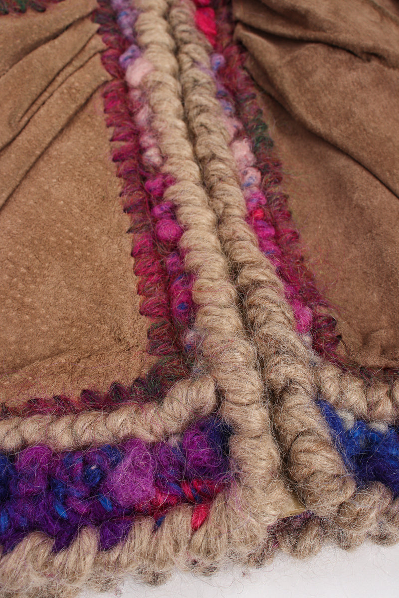 Vintage Norma Canada Rainbow Crochet Nubuck Jacket zipper placket at Recess Los Angeles