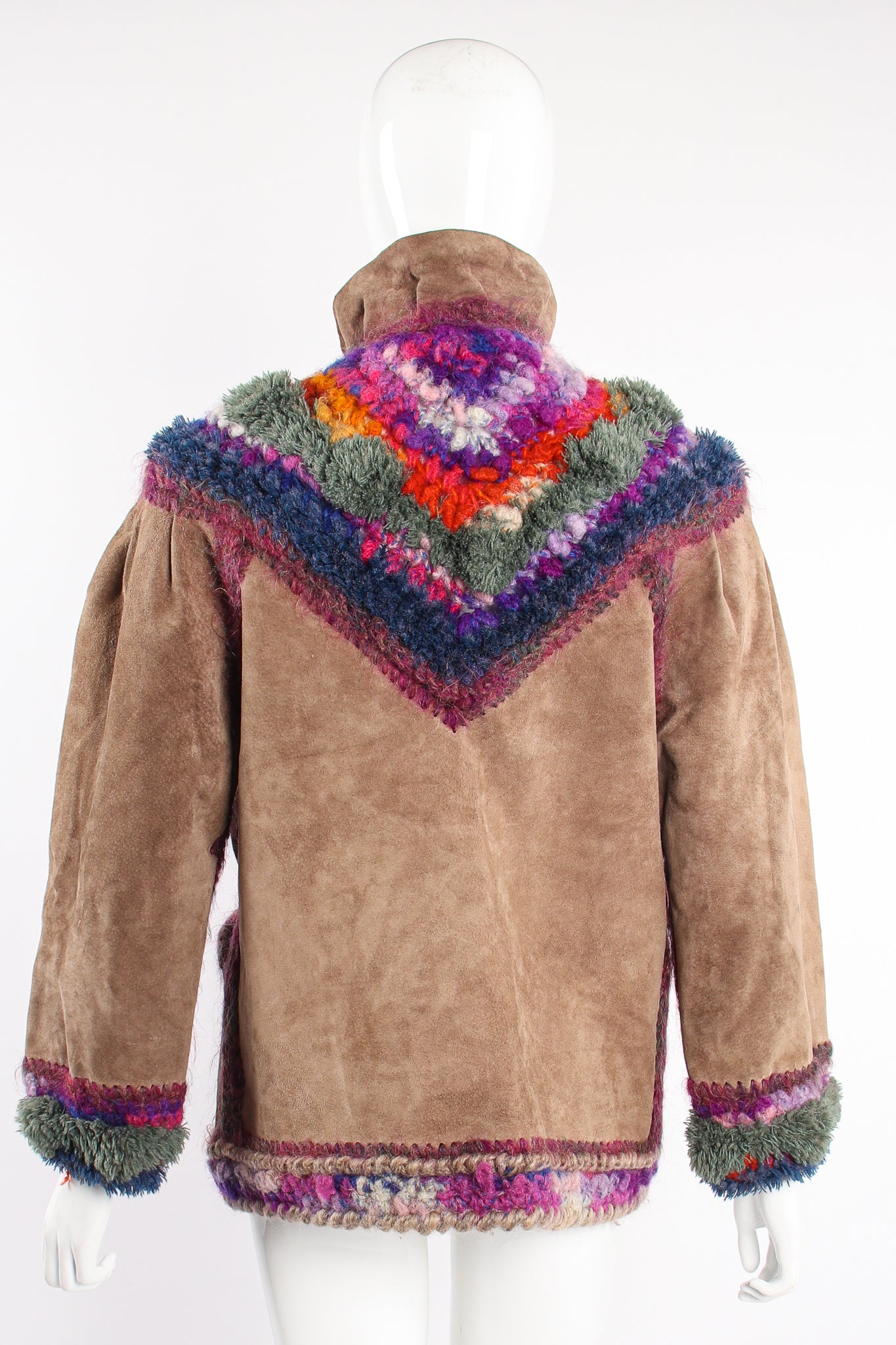 Vintage Norma Canada Rainbow Crochet Nubuck Jacket on Mannequin back at Recess Los Angeles
