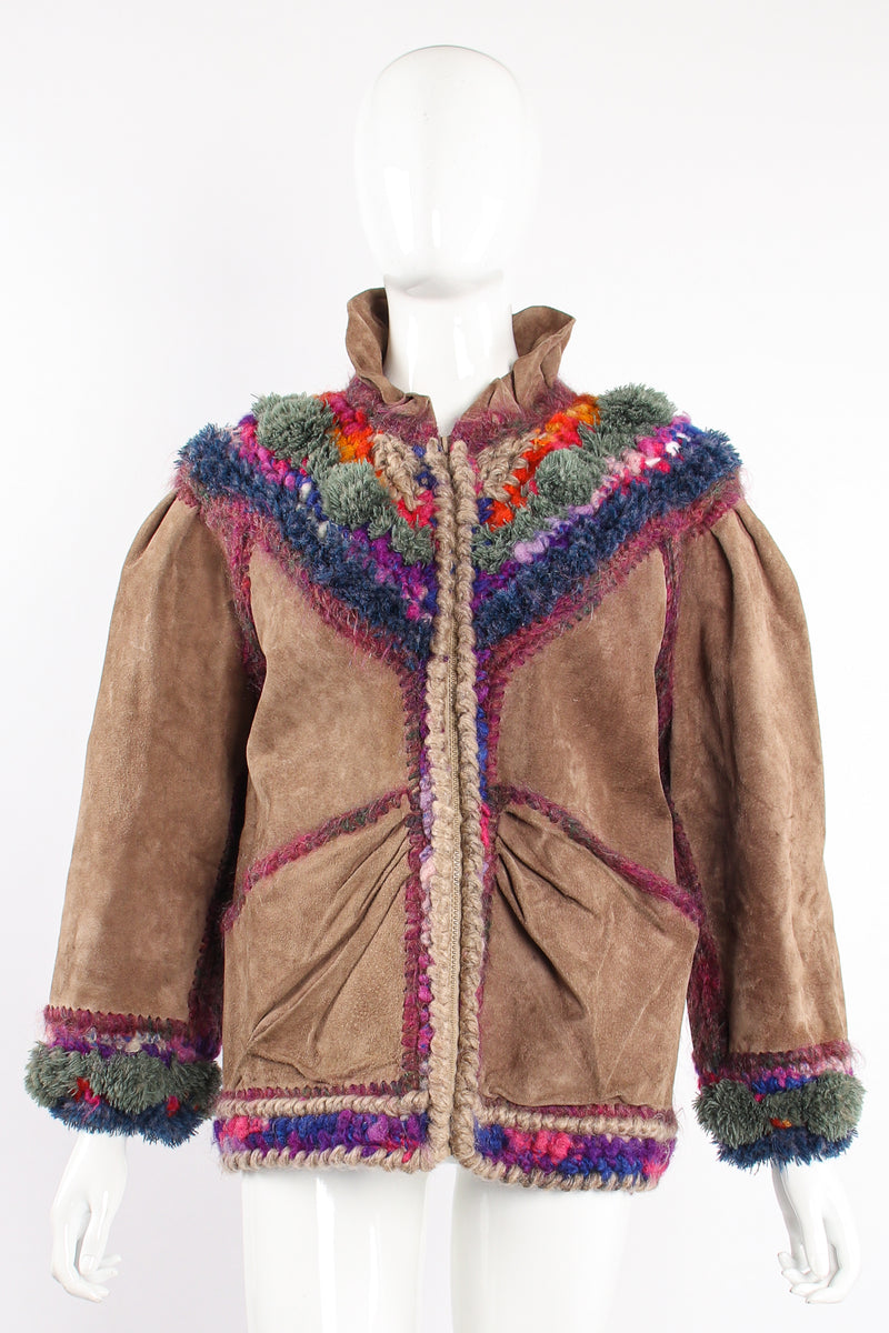 Vintage Norma Canada Rainbow Crochet Nubuck Jacket on Mannequin front at Recess Los Angeles