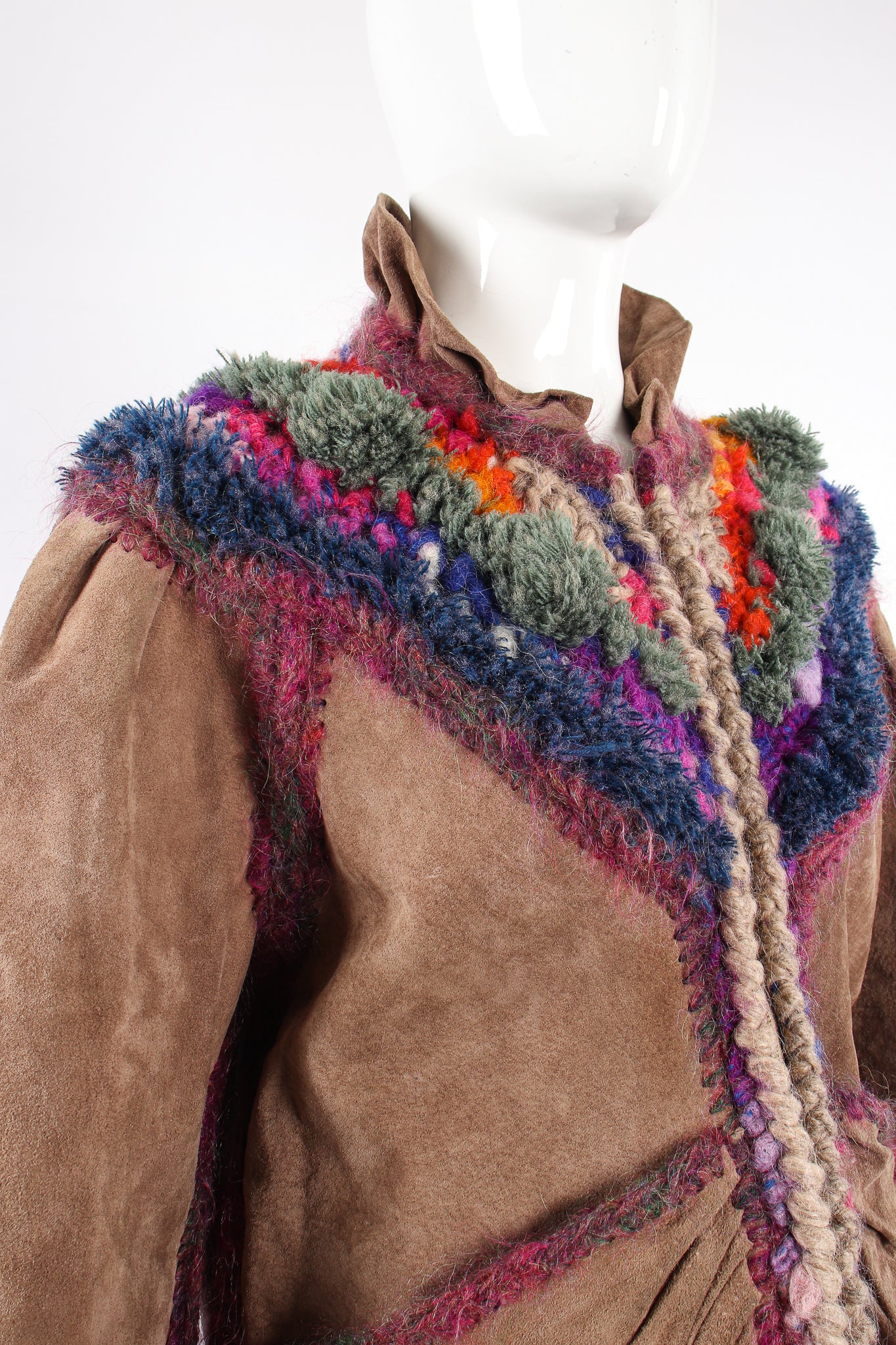 Vintage Norma Canada Rainbow Crochet Nubuck Jacket on Mannequin crop at Recess Los Angeles