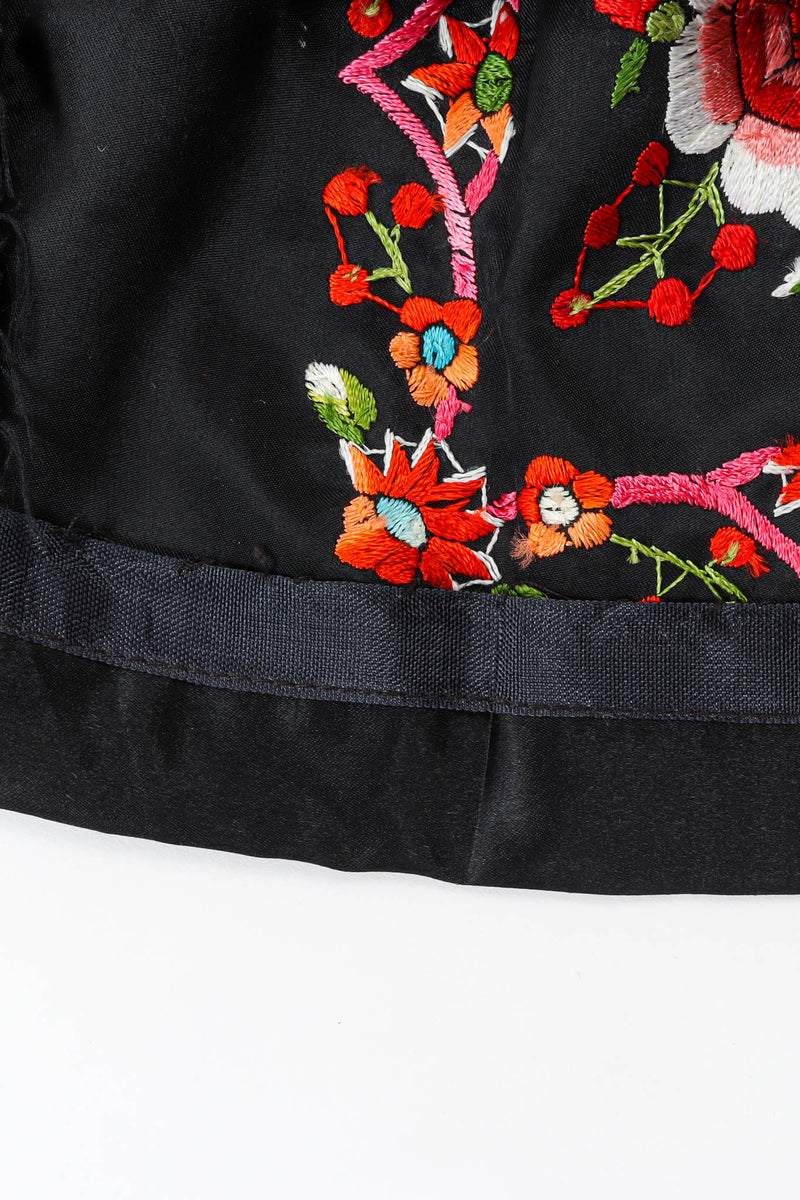 Vintage Norma Kamali Silk Embroidered Floral Skirt hem @ Recess Los Angeles