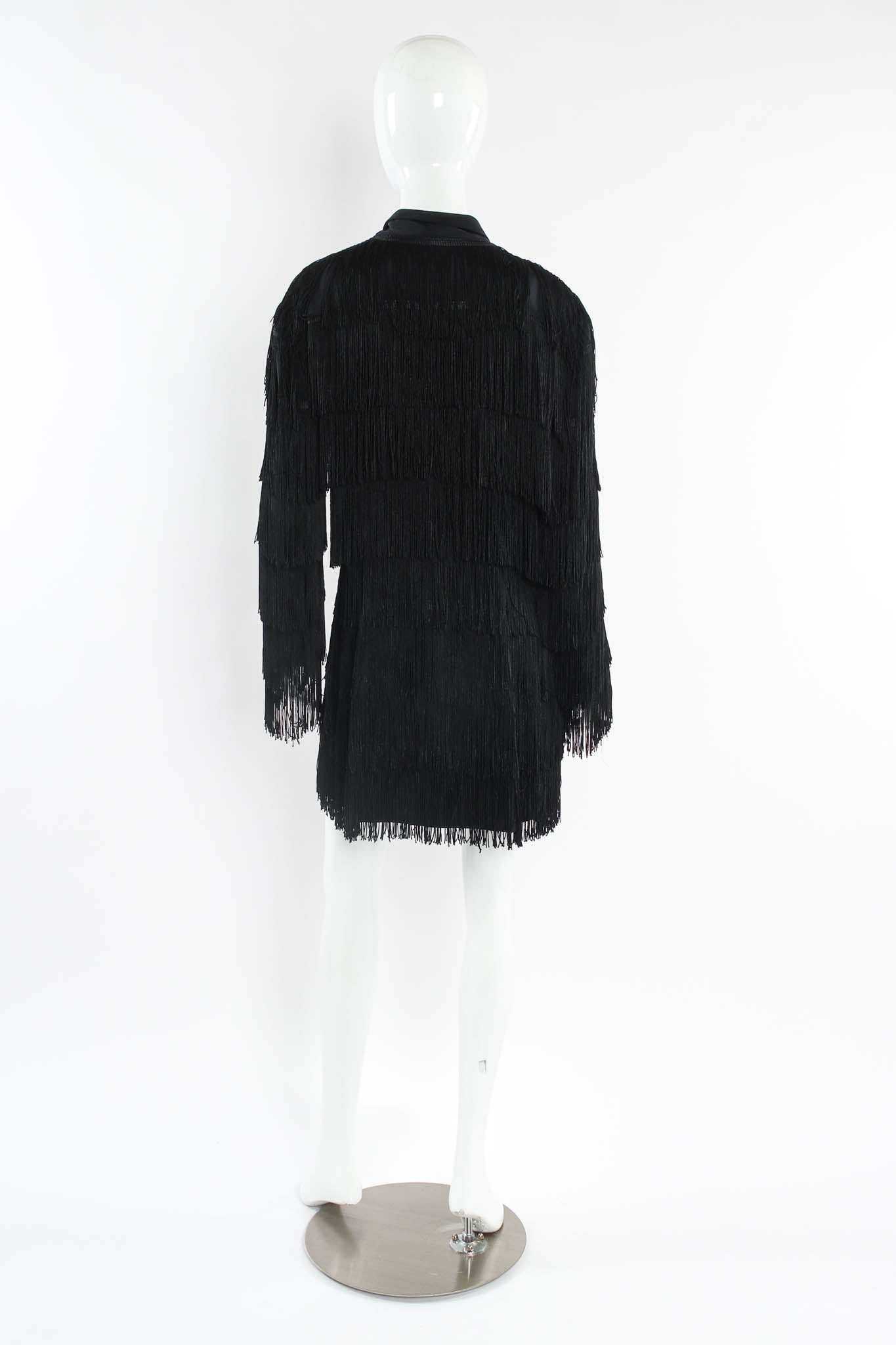 Vintage Norma Kamali Tiered Layered Fringe Jacket mannequin back @ Recess LA