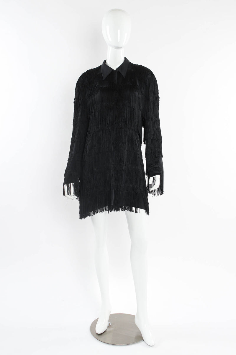 Vintage Norma Kamali Tiered Layered Fringe Jacket mannequin front @ Recess LA