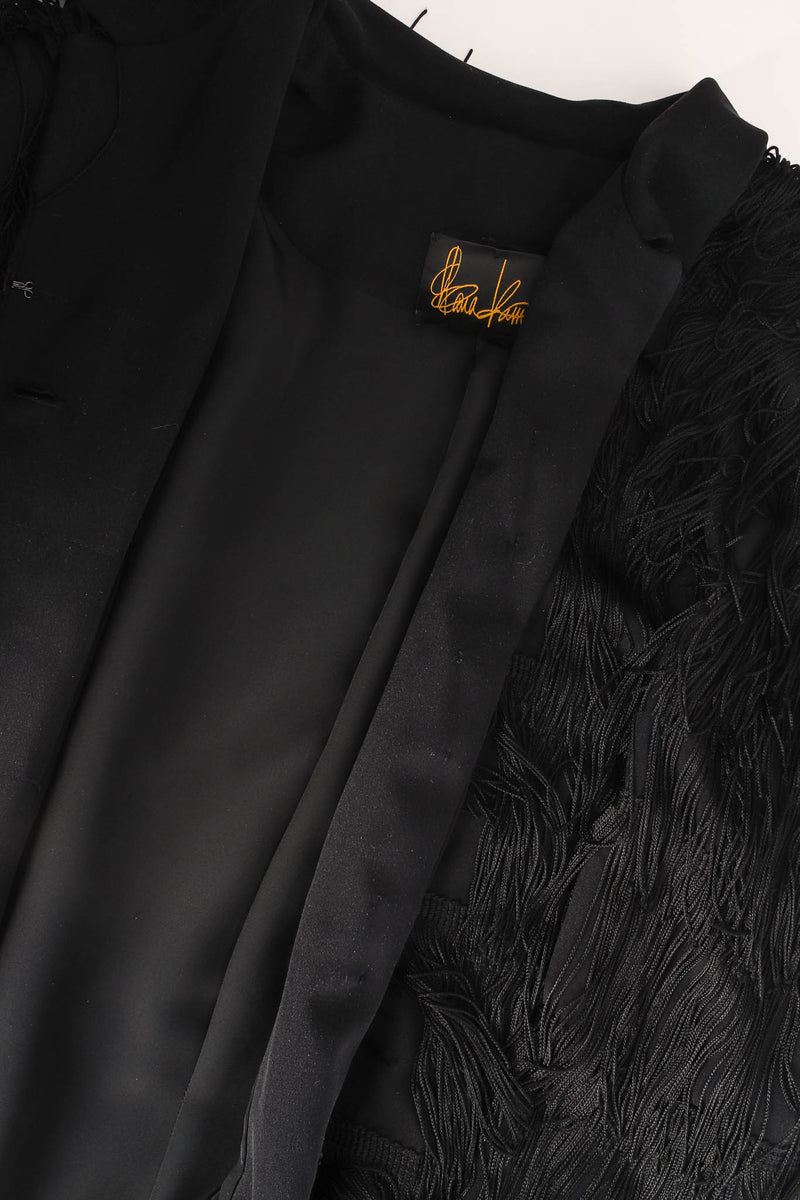 Vintage Norma Kamali Tiered Layered Fringe Jacket flat lay liner @ Recess LA