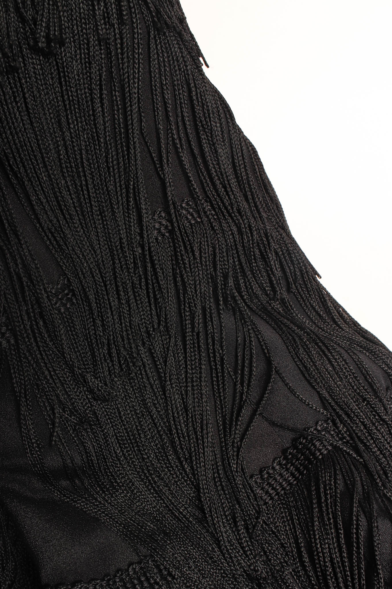 Vintage Norma Kamali Tiered Layered Fringe Jacket fringe details @ Recess LA