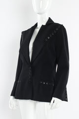 Vintage Omo by Norma Kamali Wide Lapel Wool Blazer mannequin angle @ Recess LA