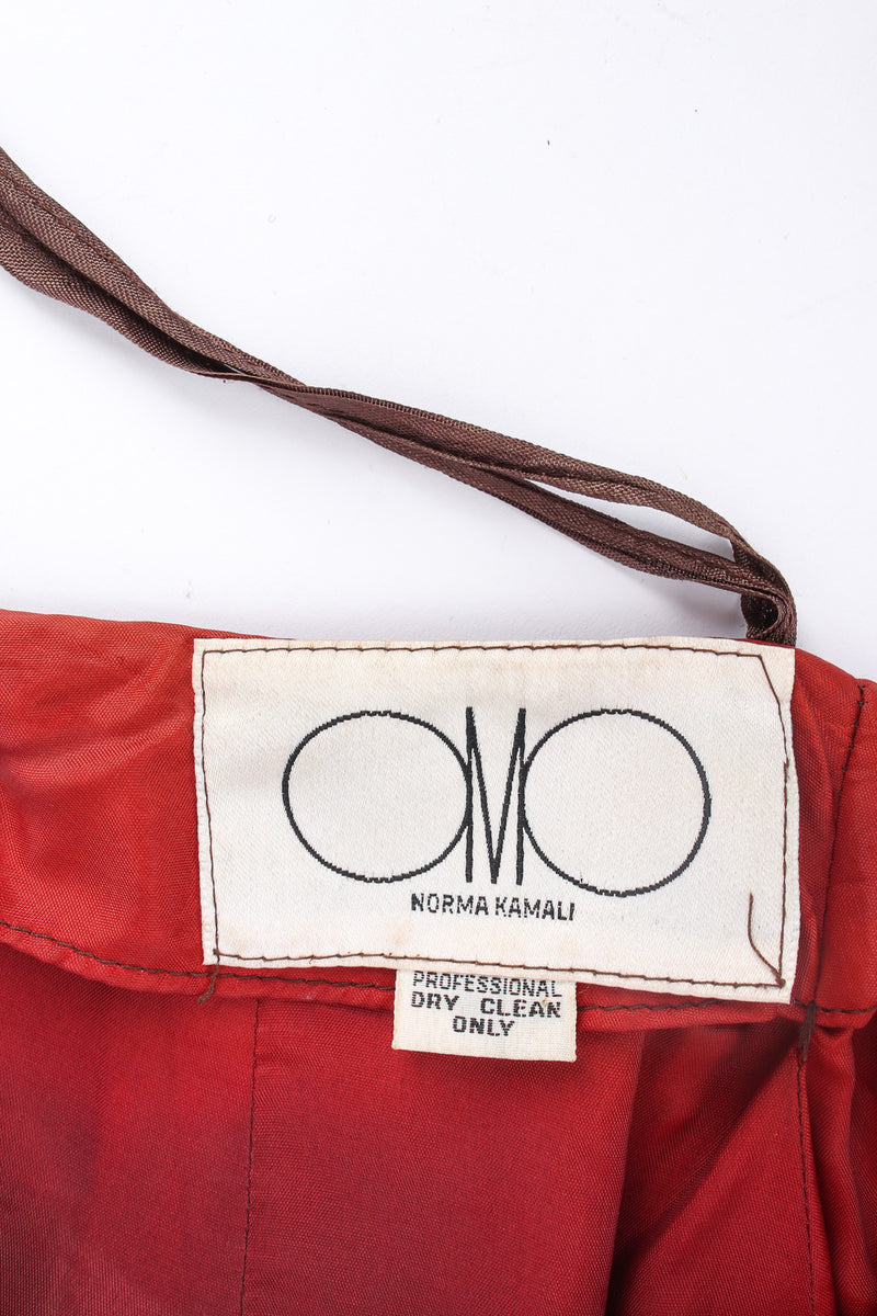 Vintage Omo Norma Kamali Snake Embossed Leather Skirt label @ Recess LA