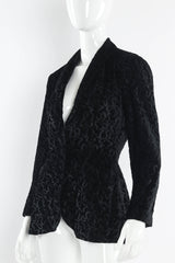 Vintage Norma Kamali Abstract Swirl Burnout Velvet Blazer mannequin angle @ Recess LA