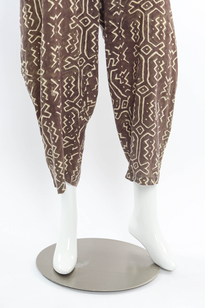 Vintage Norma Kamalli Ikat Print Harem Jumpsuit mannequin leg/pant detail @ Recess LA