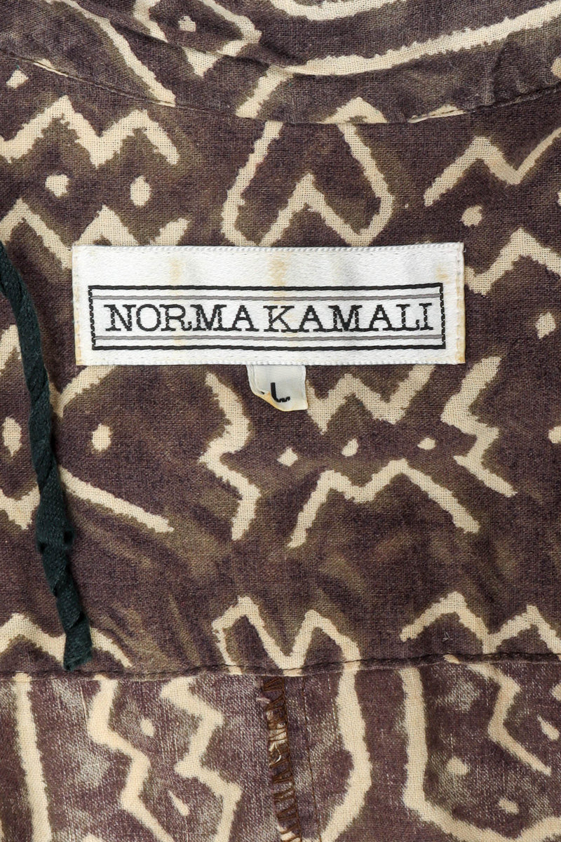 Vintage Norma Kamalli Ikat Print Harem Jumpsuit tag detail @ Recess LA