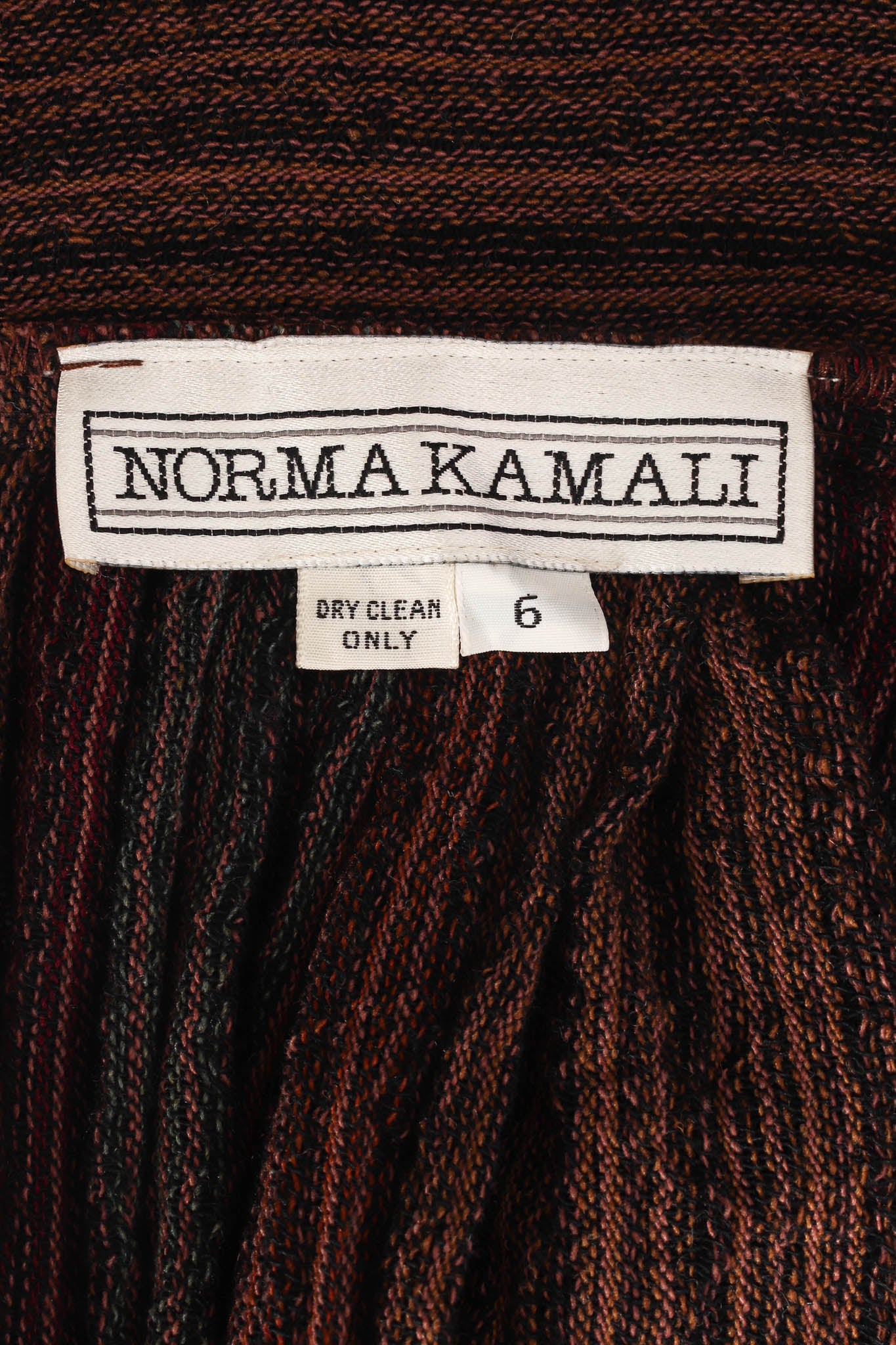 Vintage Norma Kamali Stripe Wrap Top & Suspender Skirt Set skirt tag @ Recess LA
