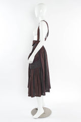 Vintage Norma Kamali Stripe Wrap Top & Suspender Skirt Set mannequin skirt side @ Recess LA