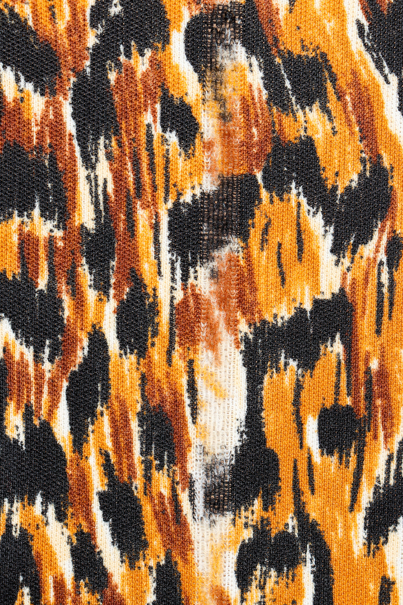 Vintage Norma Kamali Slinky Animal Print Fabric Close Up