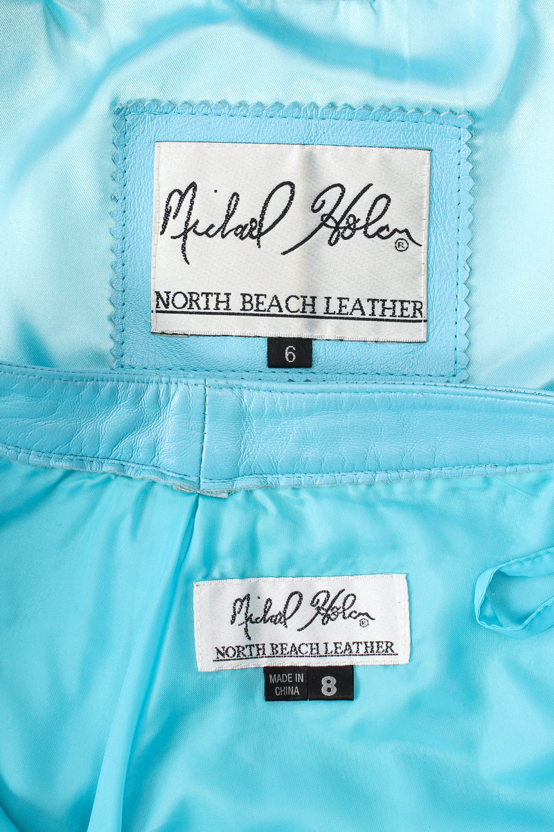 Vintage Michael Hoban North Beach Leather Fringed Jacket & Pant labels @ Recess