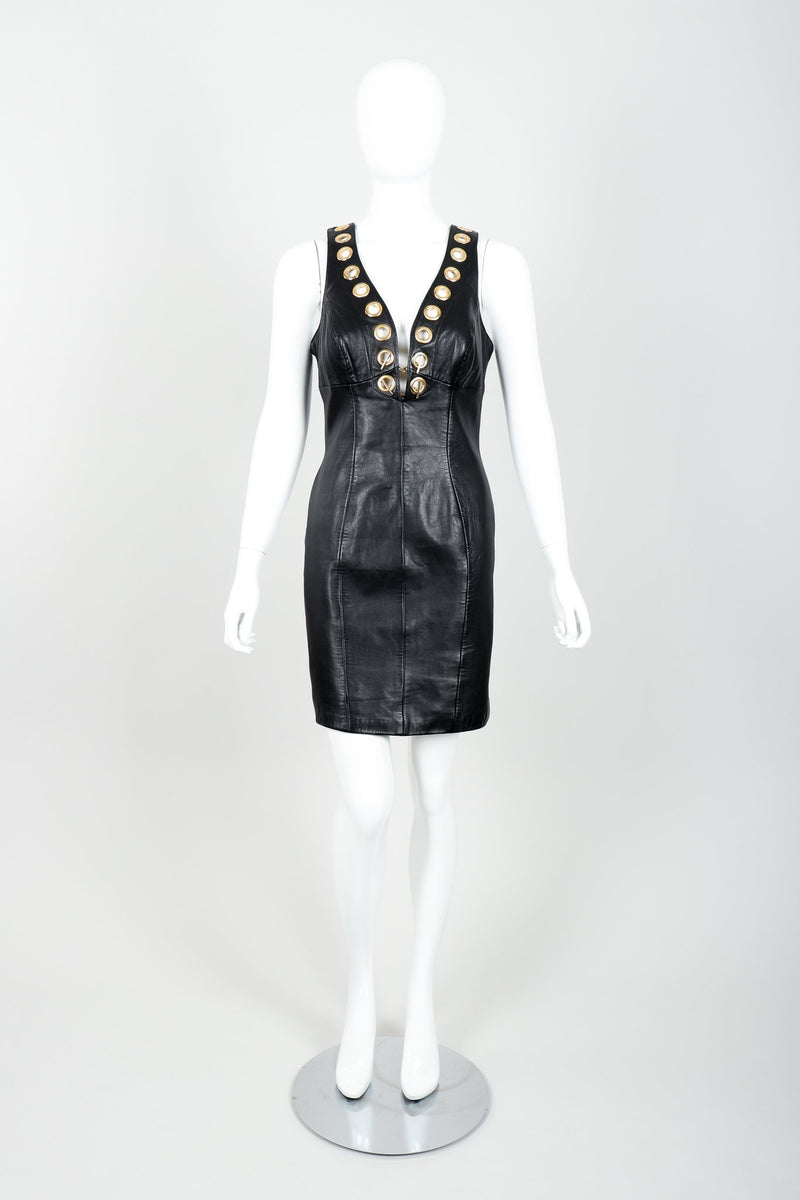 Vintage Michael Hoban for North Beach Leather Leather Bodycon Dress Front at Recess