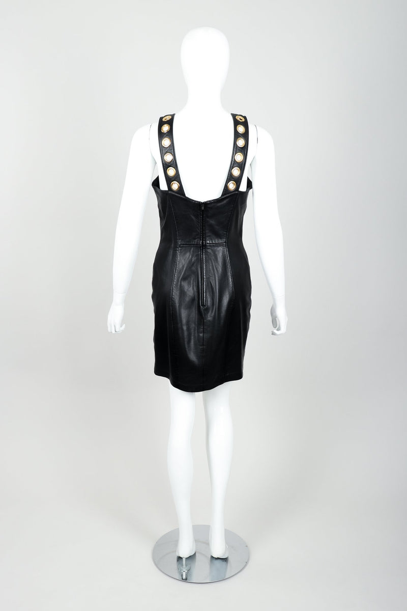 Vintage Michael Hoban for North Beach Leather Leather Bodycon Dress Back at Recess