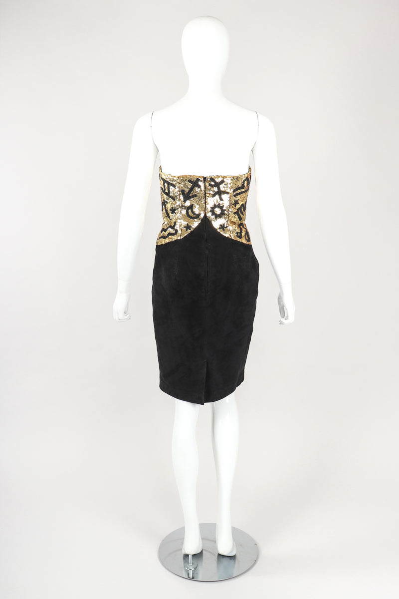 Vintage North Beach Leather Astrology Astrological Sequin Star Sign Strapless Cocktail Dress Los Angeles – Recess