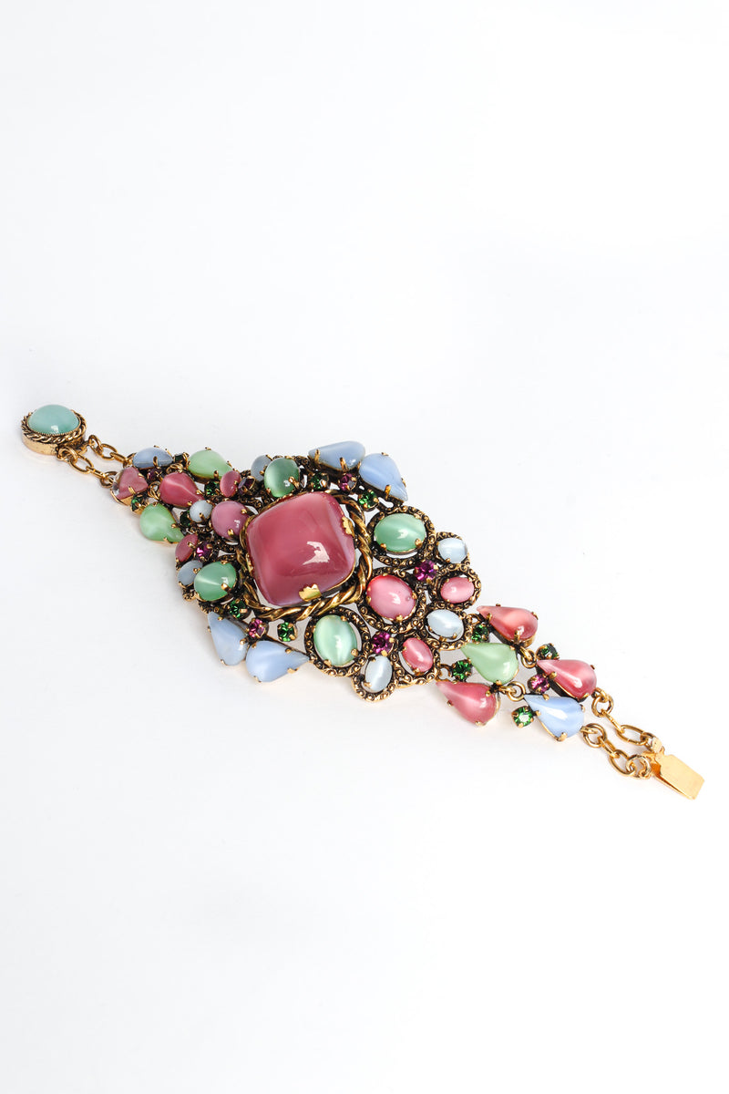 Vintage Novecento Pastel Glass Stone Bracelet angled front @ Recess LA