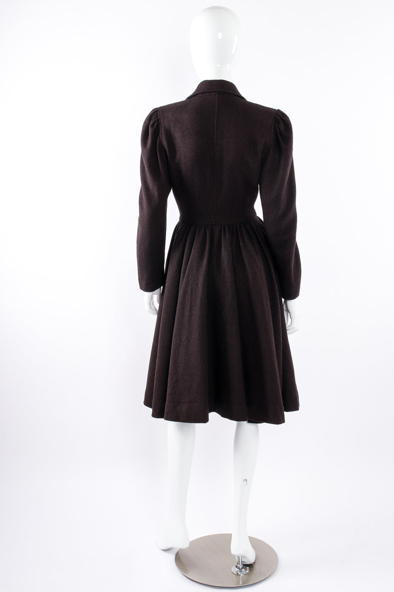Vintage Oscar de la Renta Micro Check Tweed Princess Coat on mannequin back at Recess Los Angeles