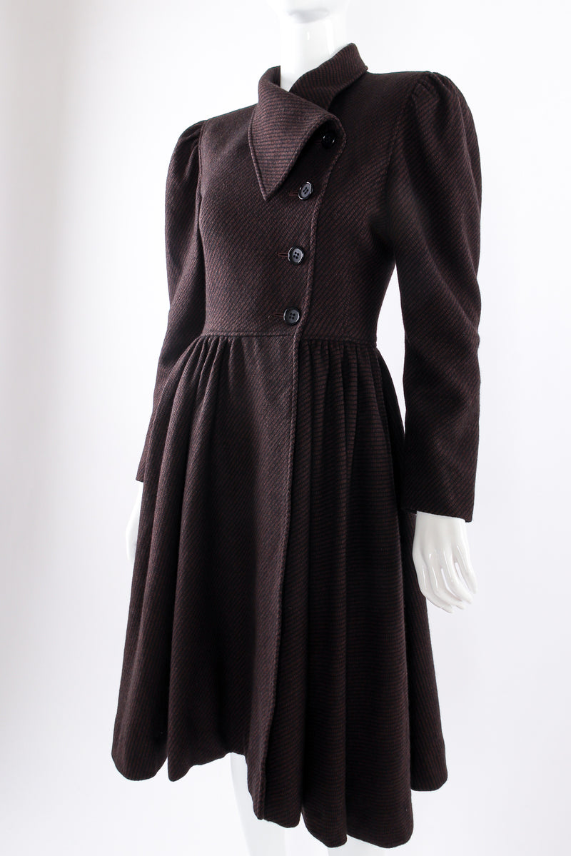 Vintage Oscar de la Renta Micro Check Tweed Princess Coat on mannequin crop at Recess Los Angeles