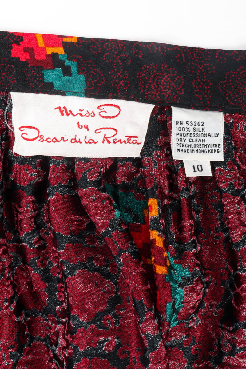 Vintage Oscar de la Renta Rose Pixel Floral Skirt tag @ Recess LA