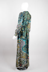 Oscar de la Renta Boutique Vintage Silk Dotted Batik Print Dress