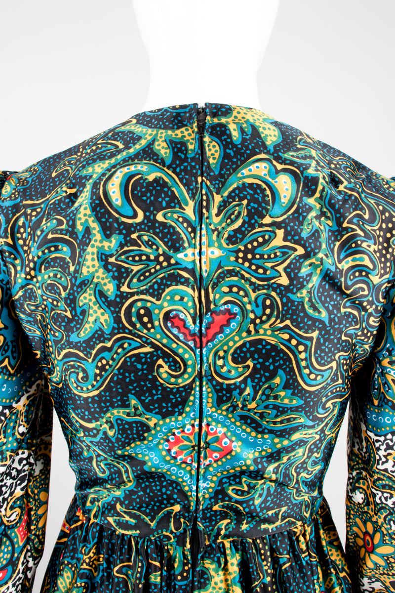 Oscar de la Renta Boutique Vintage Silk Dotted Batik Print Dress