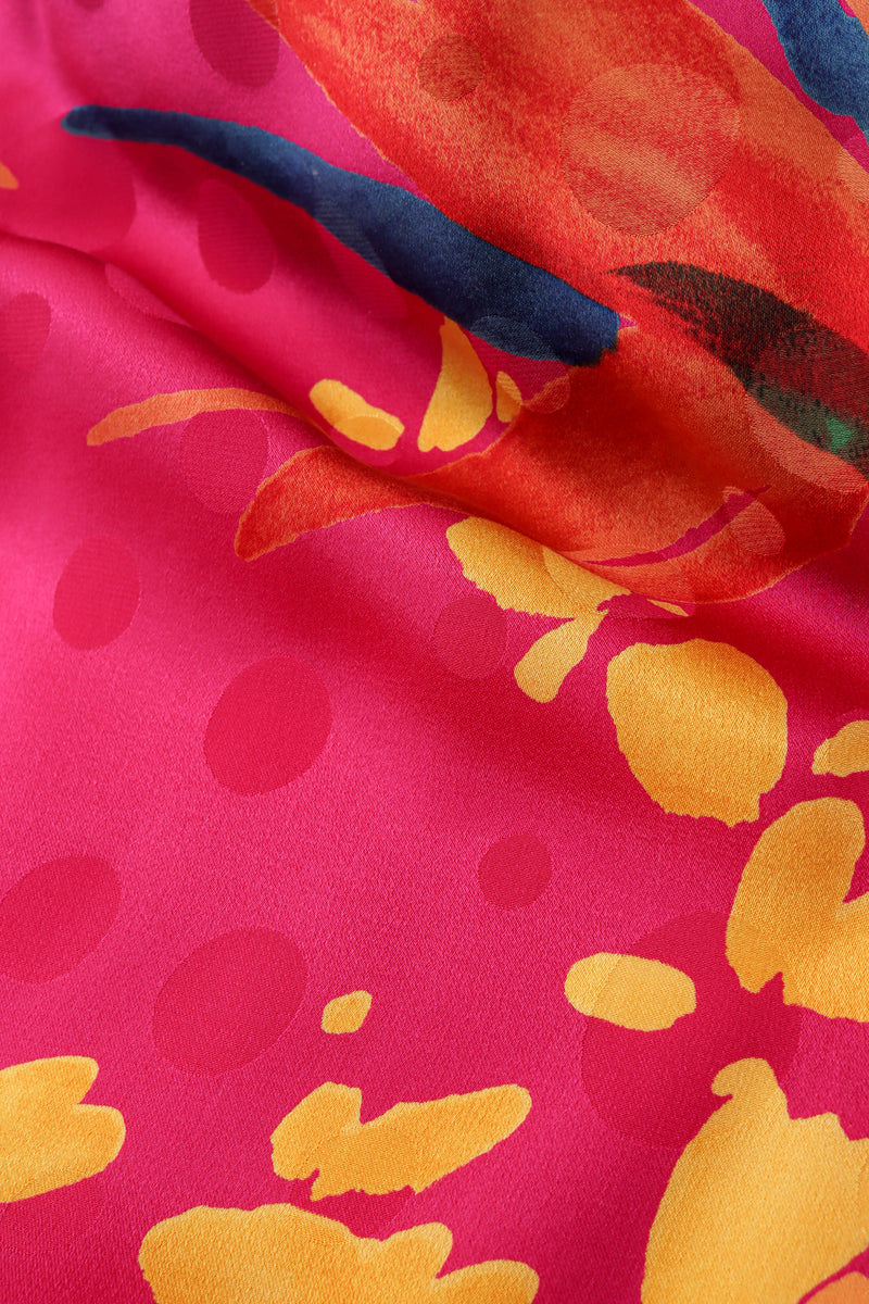Vintage Oscar de la Renta Pleasant Floral Wrap Dress fabric print detail  @ Recess LA