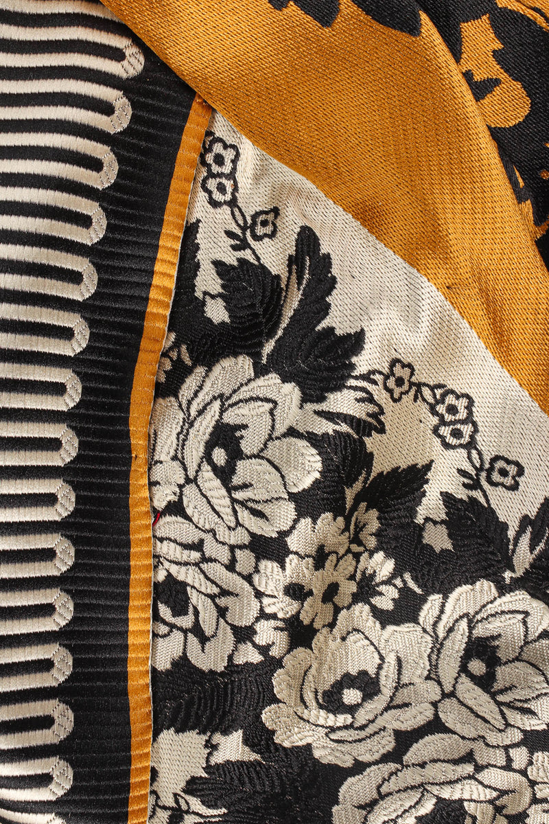 Vintage Oscar De La Renta Silk Floral Stripe Panel Dress bodice print @ Recess Los Angeles