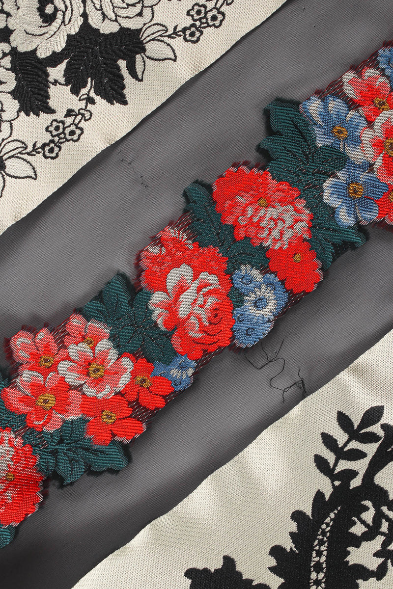 Vintage Oscar De La Renta Silk Floral Stripe Panel Dress pinholes from hemming @ Recess Los Angeles