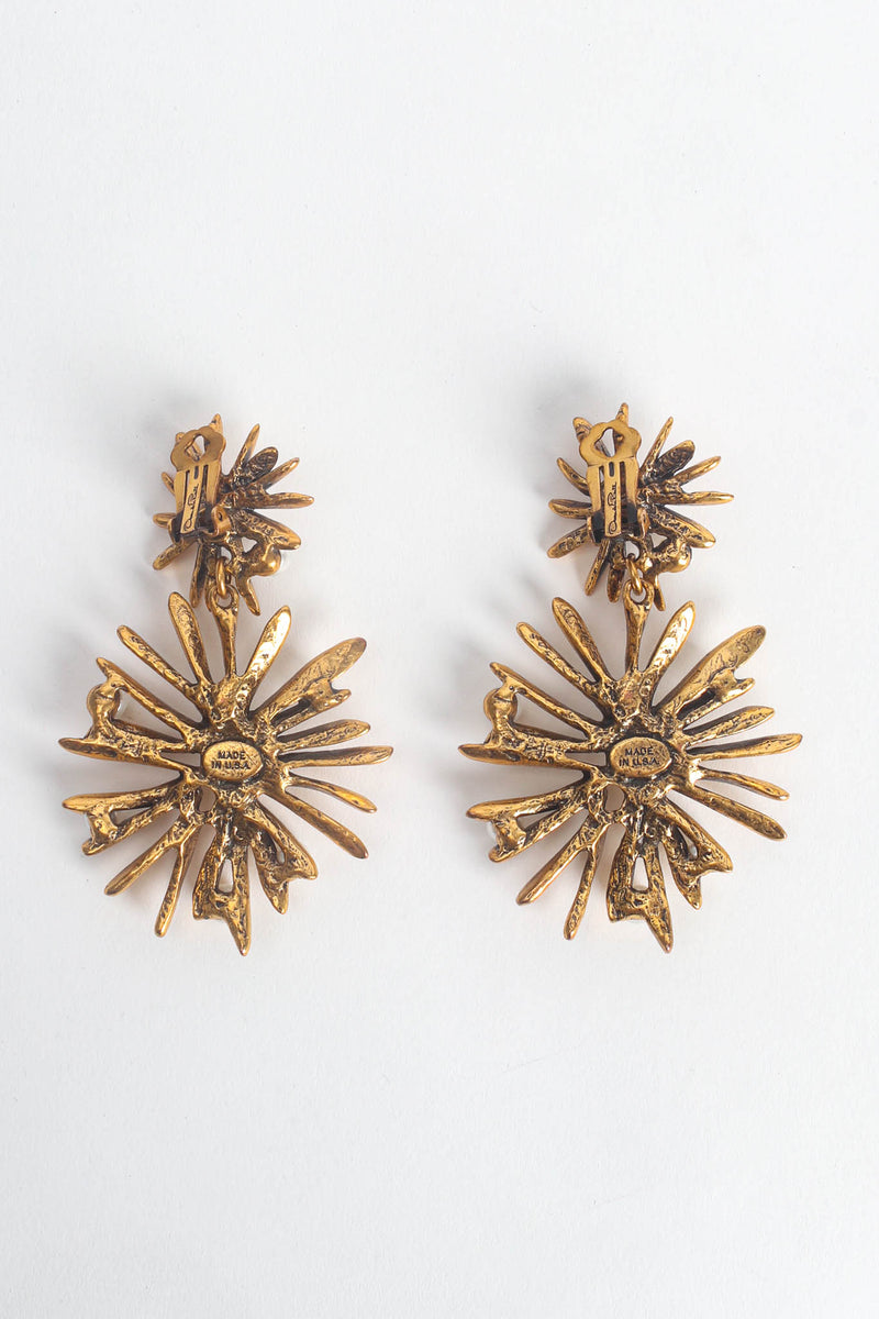 Vintage Oscar de la Renta Chrysanthemum Pearl Earrings reverse @ Recess Los Angeles