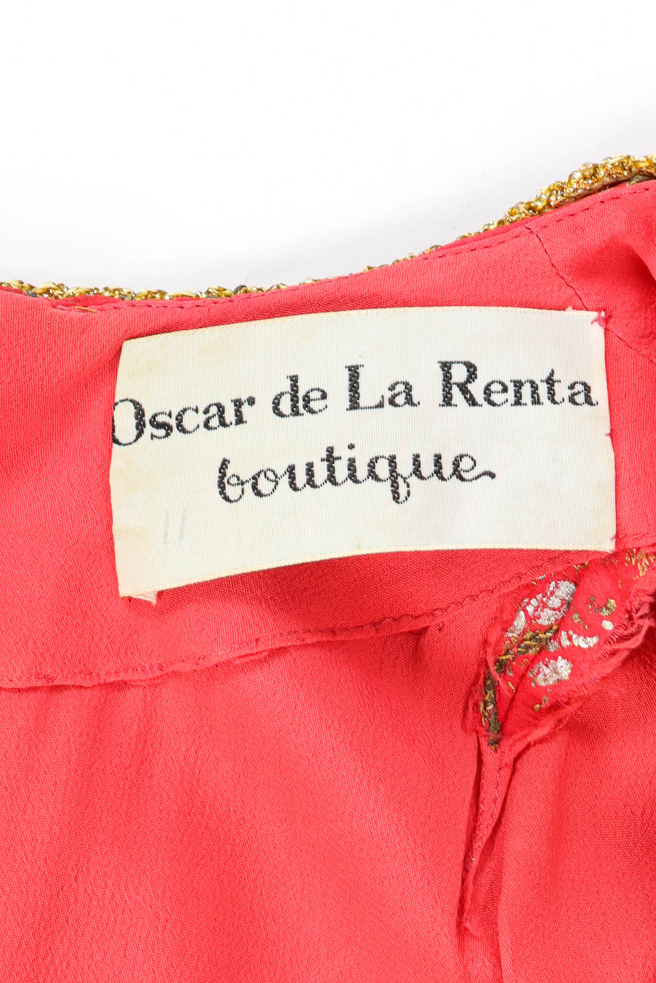 Vintage Oscar de la Renta Cosmic Floral Print Dress tag @ Recess LA
