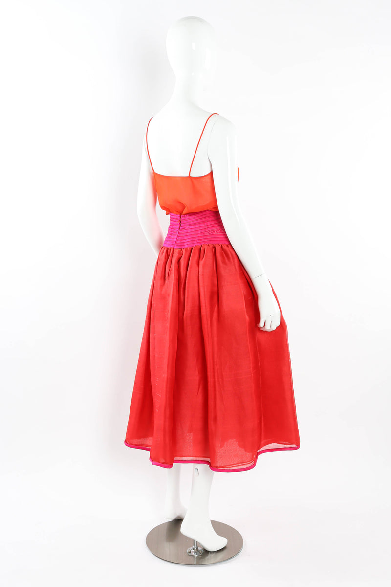 Vintage Oscar de la Renta Floral Top & Skirt Set mannequin angle liner full @ Recess LA