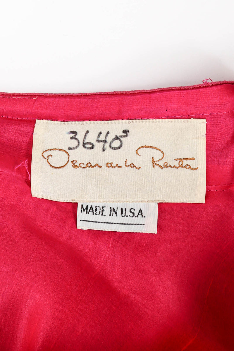 Vintage Oscar de la Renta Floral Top & Skirt Set brand tag @ Recess LA
