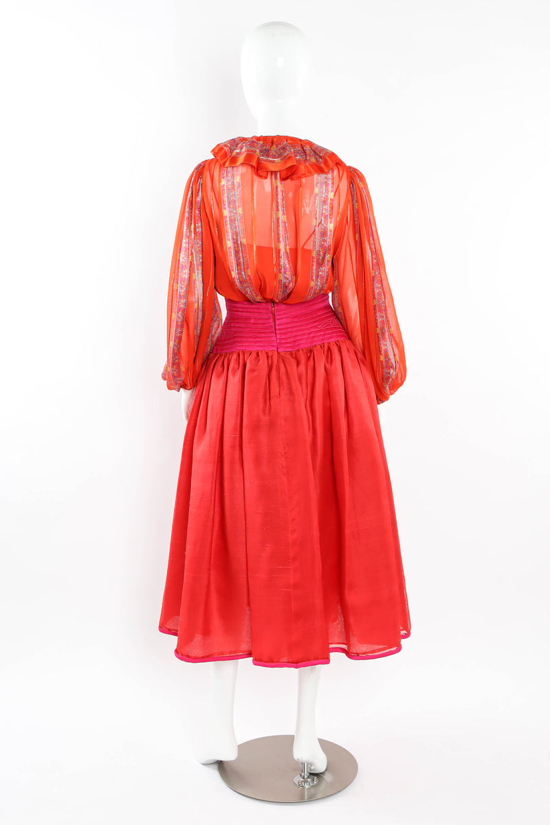 Vintage Oscar de la Renta Floral Top & Skirt Set mannequin back @ Recess LA