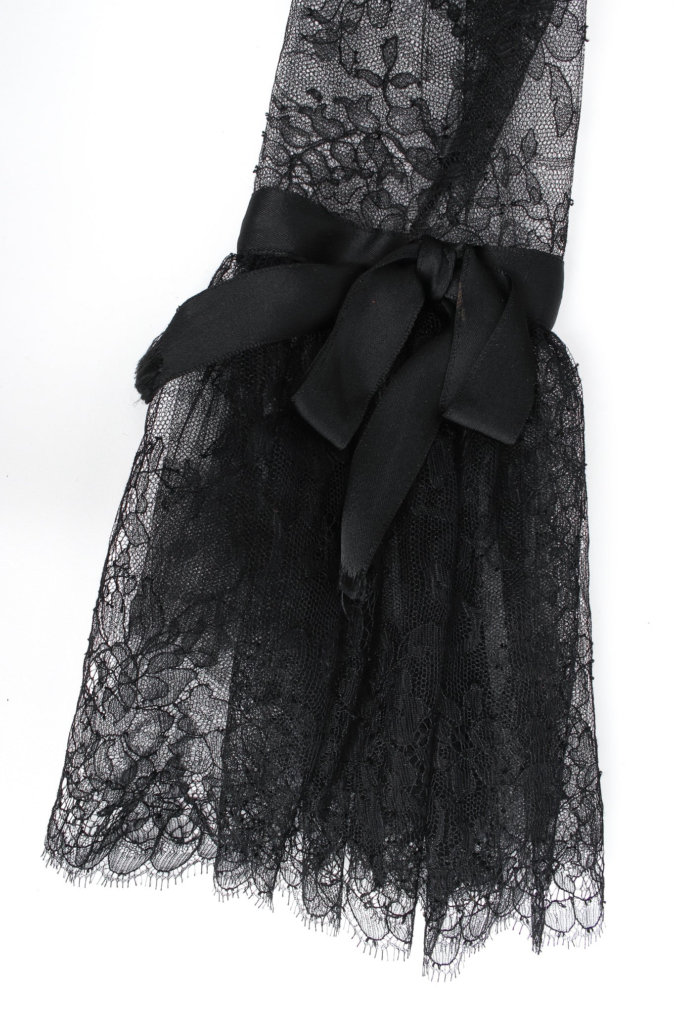 Vintage Oscar de la Renta Soutache Chantilly Lace Ruffle Dress lace ruffle @ Recess LA