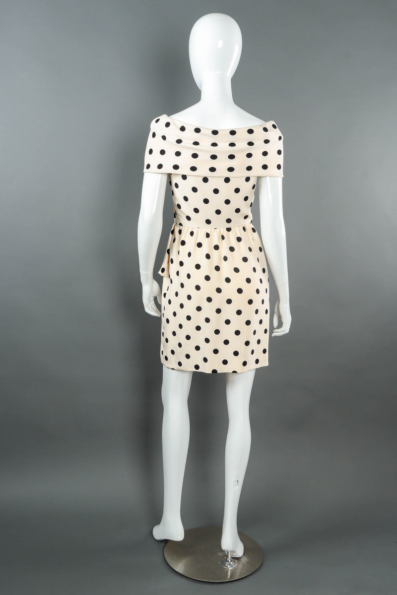 Vintage Oscar de la Renta Polka Dot Mini Dress mannequin back @ Recess LA