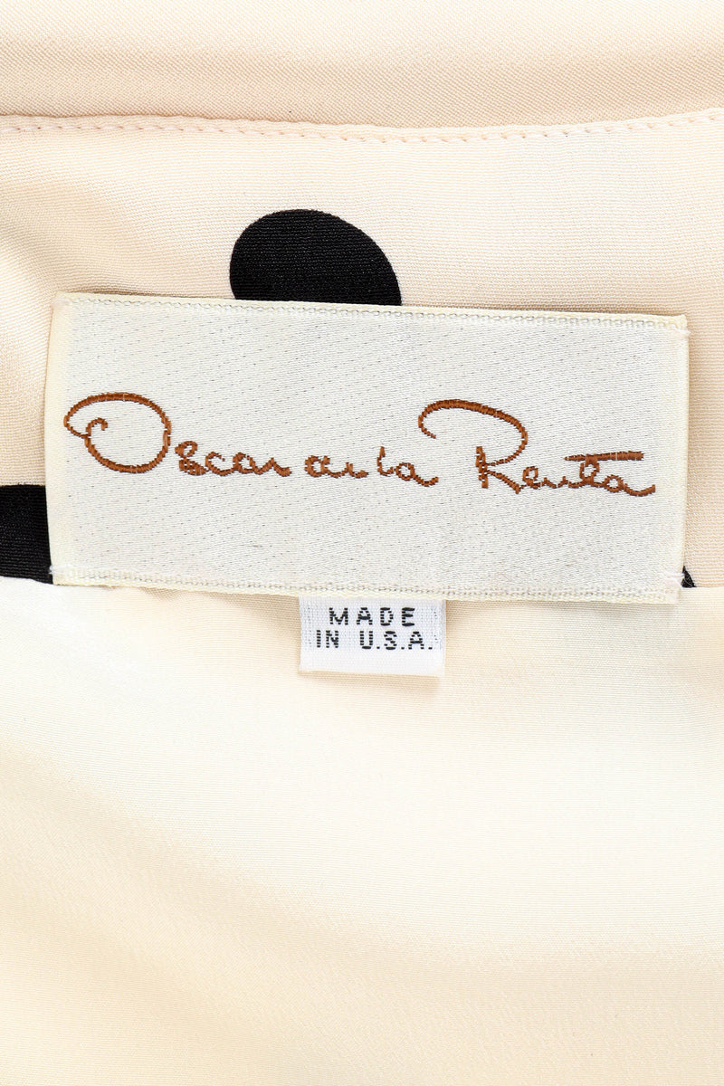 Vintage Oscar de la Renta Polka Dot Mini Dress tag @ Recess LA