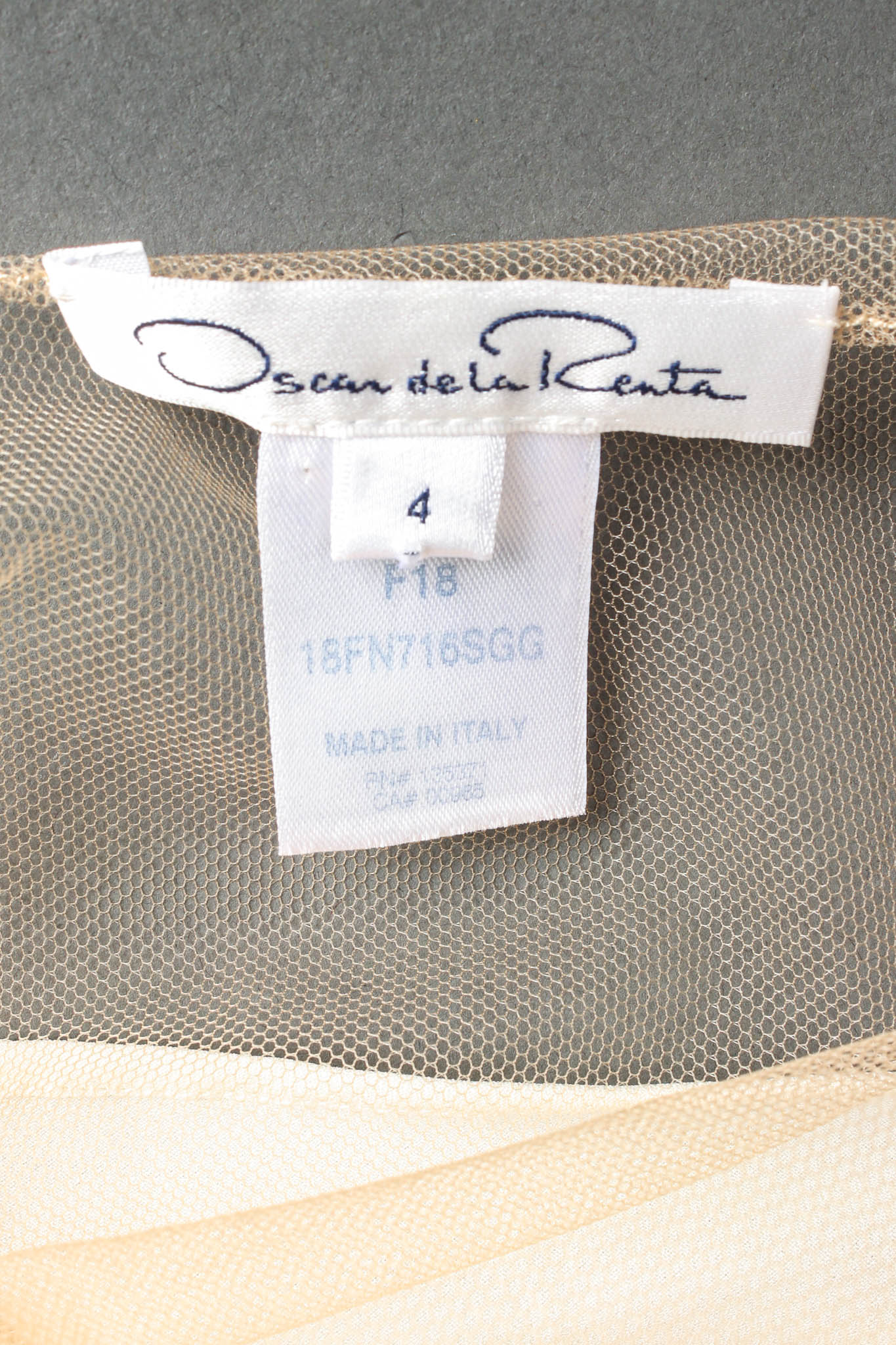 Vintage Oscar de la Renta Silk Floral Off-Shoulder Top tag @ Recess LA