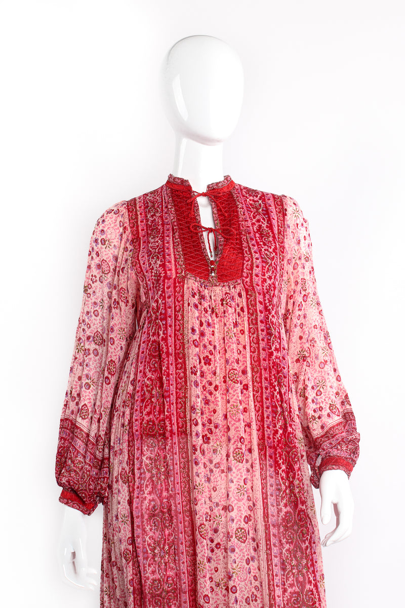 Vintage Oh Calcutta Batik Indian Cotton Gauze Shift Dress on Mannequin crop at Recess LA