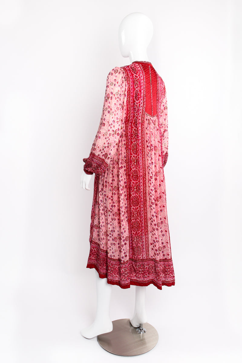 indian cotton gauze dress 1970s India Cotton Gauze Dress with Quilted Yoke Wayward Collection