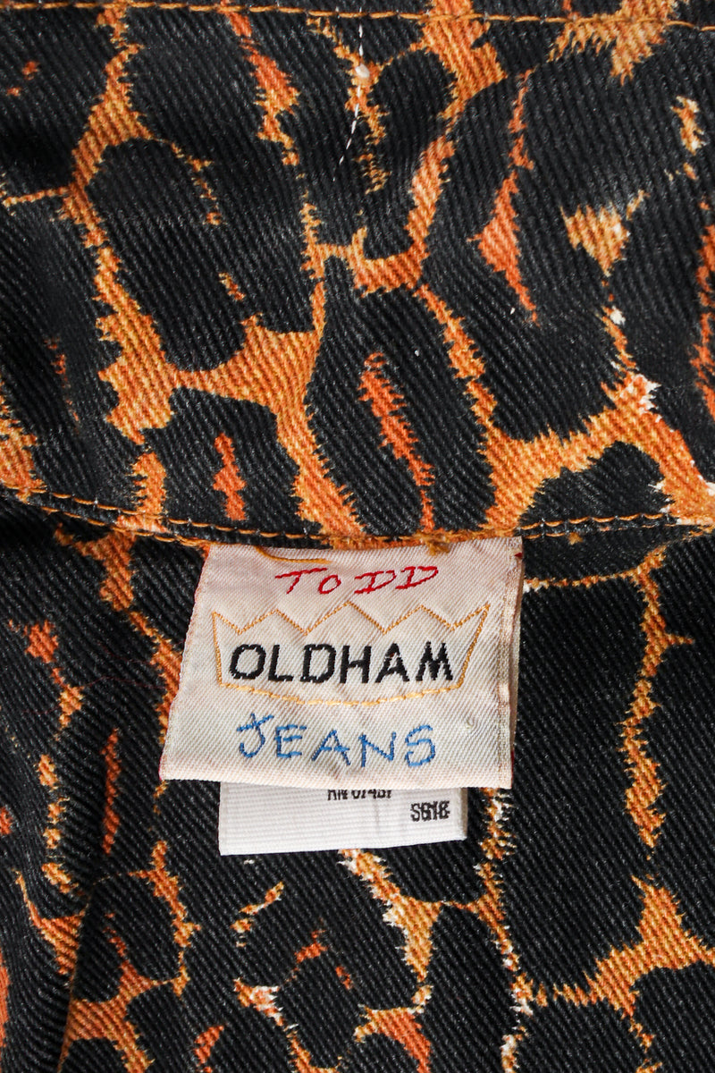 Vintage Todd Oldham Leopard Print Twill Jacket label at Recess Los Angeles
