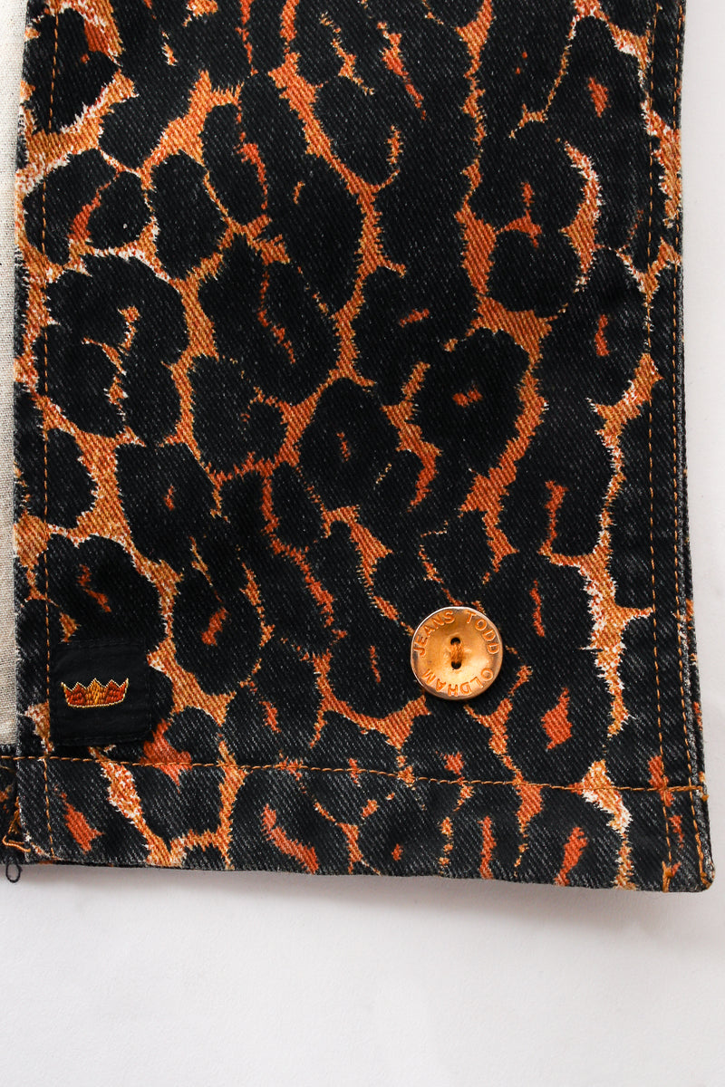 Vintage Todd Oldham Leopard Print Twill Jacket sleeve cuff at Recess Los Angeles